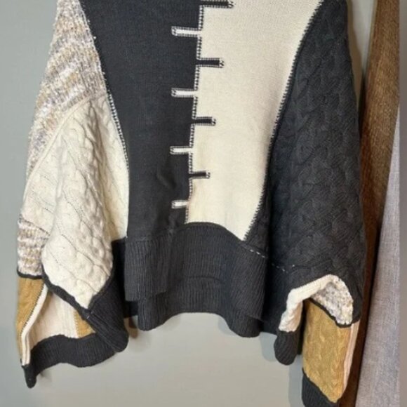 Mello. Multi Pattern Color Block Boat Neck Sweater - Picture 2 of 4